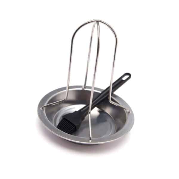 RVS kiphouder van Grill Pro voor het braden van een hele kip. Zorgt voor een korkant velletje en sappige vlees.