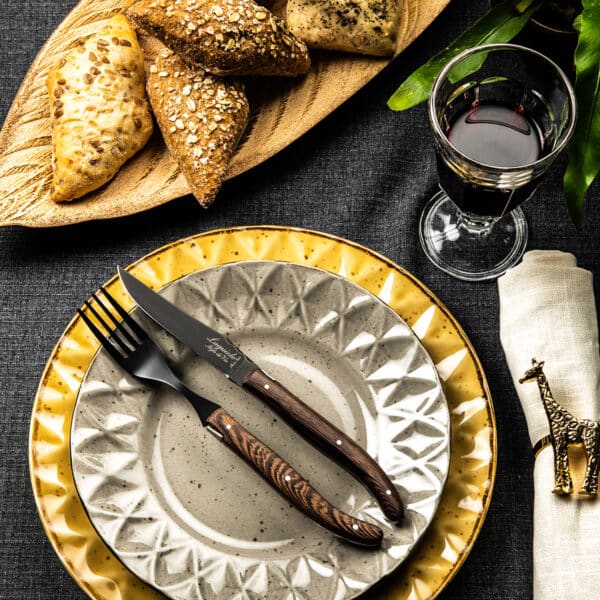 Laguiole Steakmessen Wengé Zwart - 6 stuks - Afbeelding 4