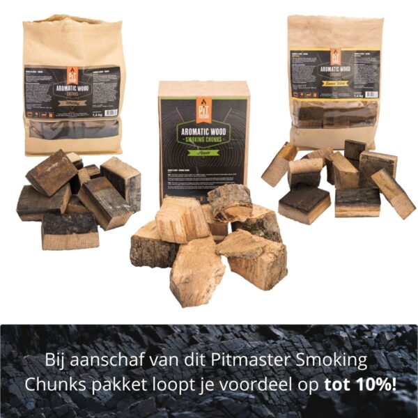 Pakket met 3 soorten Smoking Chunks van Pitmasters.