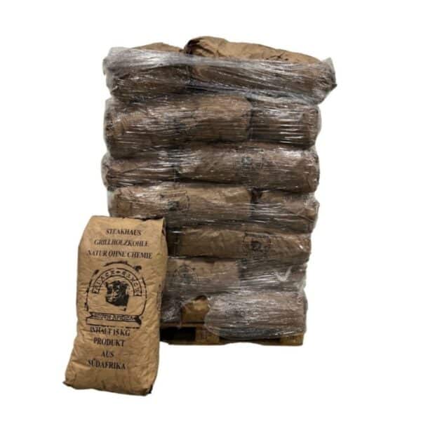 Houtskool Black Ranch Acacia op pallet met 24 zakken