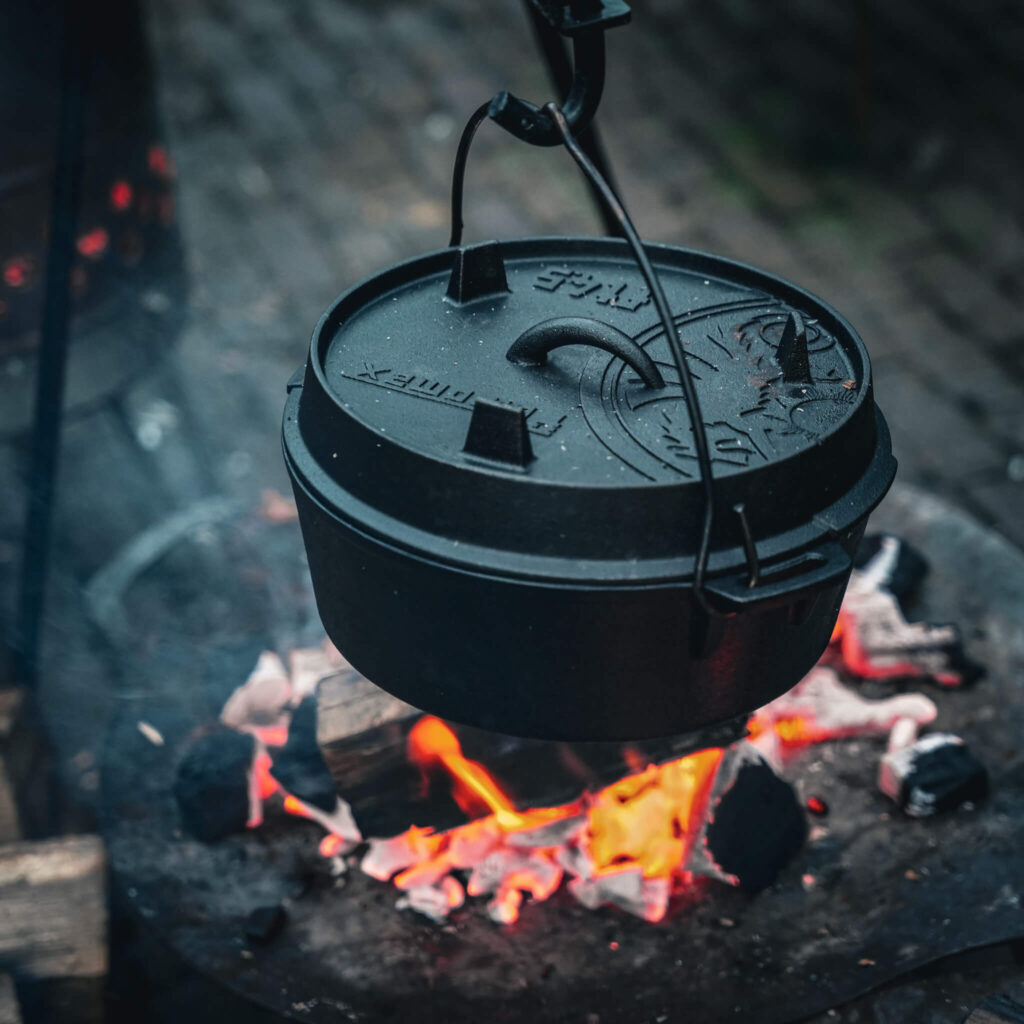 Petromac gietijzeren dutch oven inbranden
