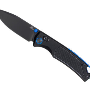 Black Eagle Fuji Midnight Black EDC-zakmes met zwart gecoat lemmet en denim micarta handgreep