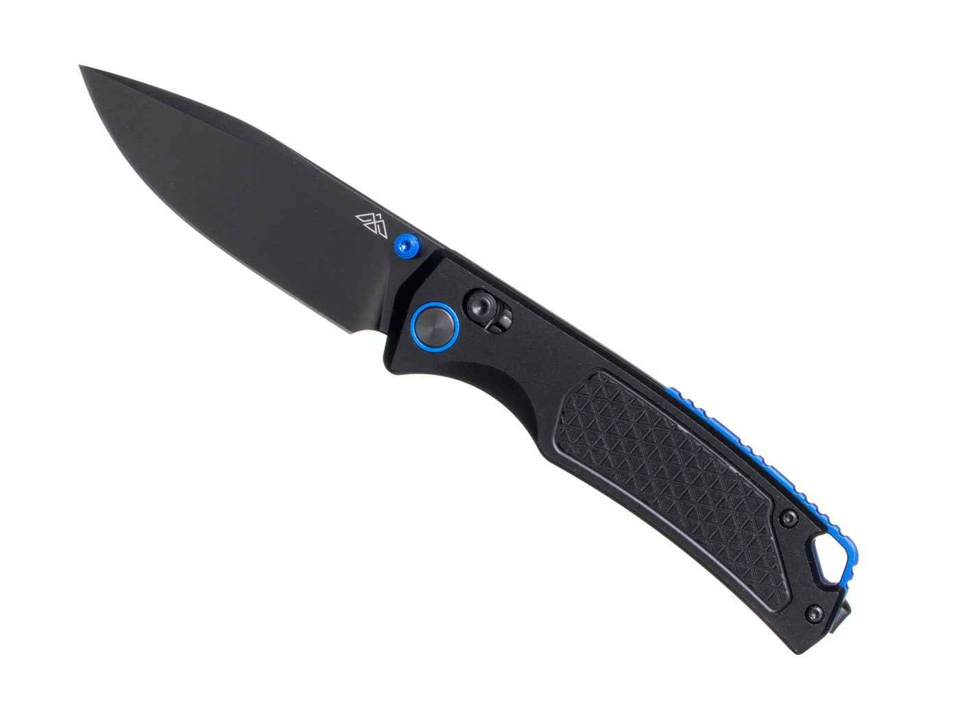 Black Eagle Fuji Midnight Black EDC-zakmes met zwart gecoat lemmet en denim micarta handgreep