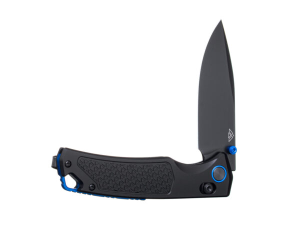 Black Eagle Fuji Midnight Black EDC-zakmes met zwart gecoat lemmet en denim micarta handgreep knik