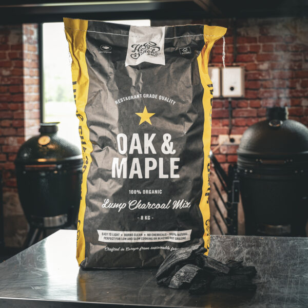 Zak Holy Smoke houtskool 8kg – eik & esdoorn mix, BBQ kwaliteit kookstudio