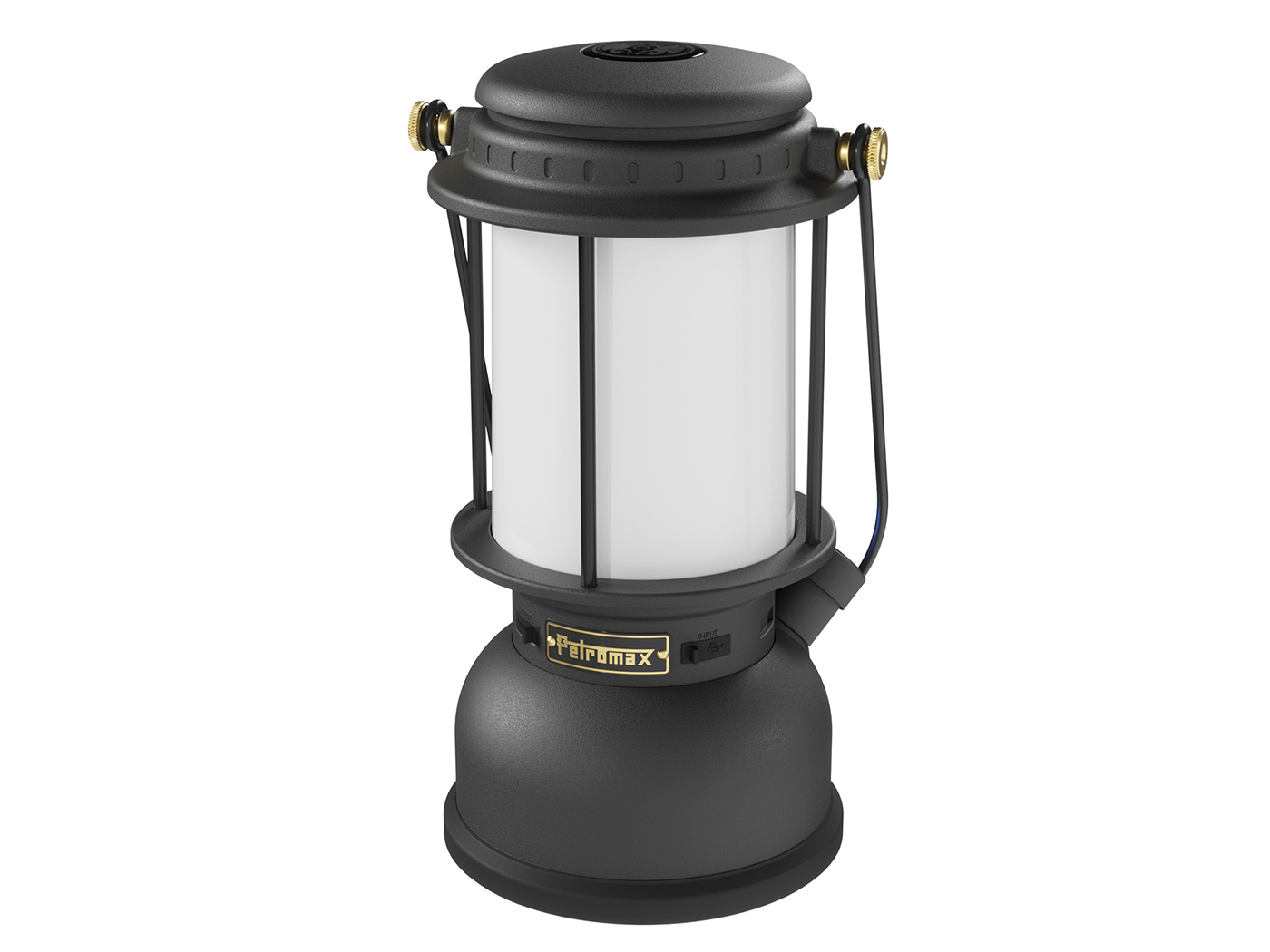 Petromax LM500 LED lantaarn zwart met 500 lumen en powerbankfunctie