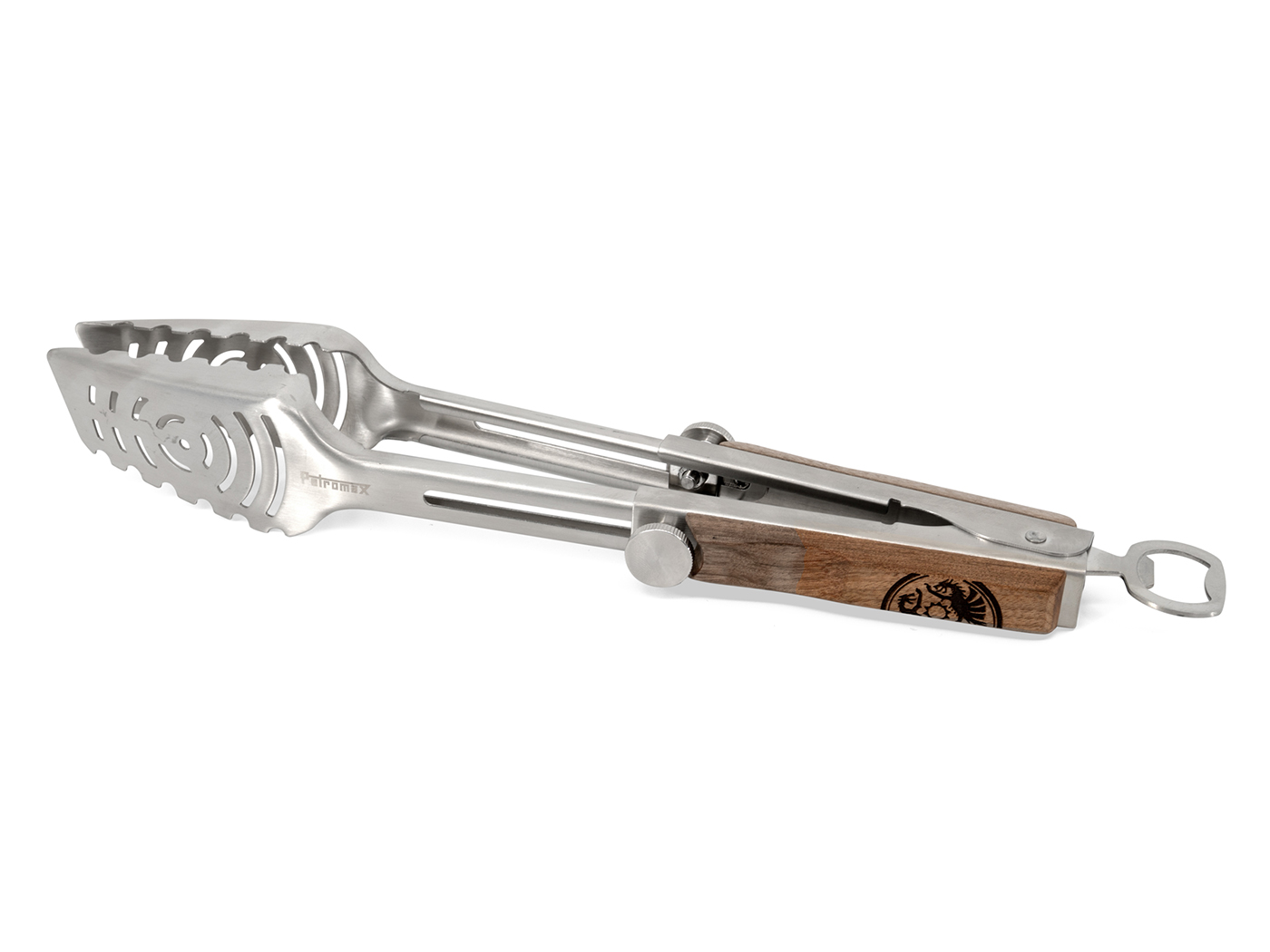 Petromax telescopische grilltang ZA3 met houten handvat, verstelbaar van 29 tot 37 cm