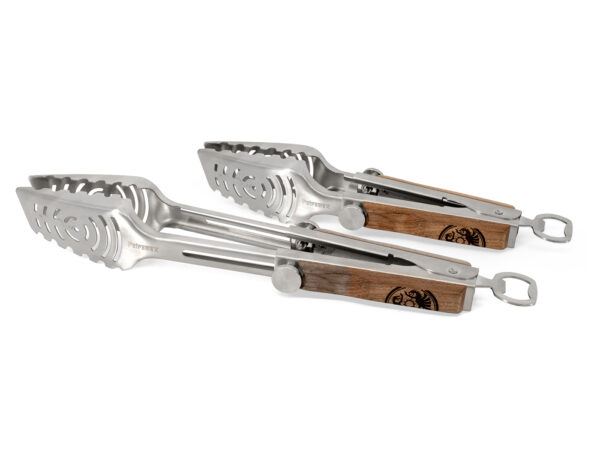 Petromax telescopische grilltang ZA3 met houten handvat, verstelbaar van 29 tot 37 cm in en uit geschoven