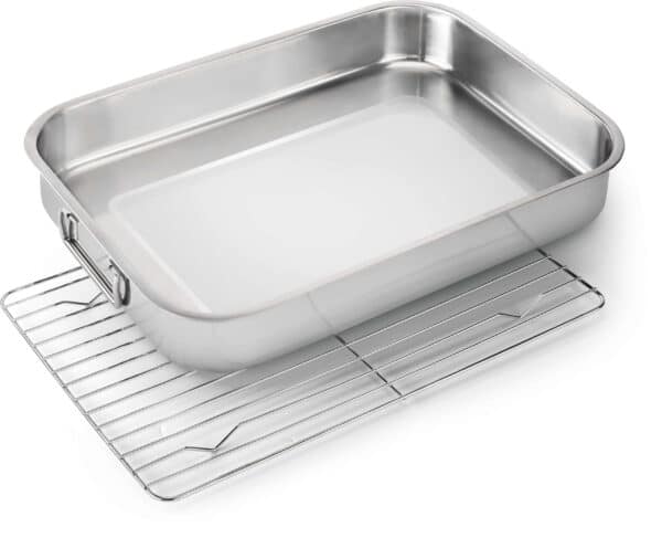 Napoleon RVS braadslede met omkeerbaar rek voor veelzijdig barbecuegebruik|Napoleon RVS braadslede met omkeerbaar rek voor veelzijdig barbecuegebruik - met rek|Napoleon RVS braadslede met omkeerbaar rek voor veelzijdig barbecuegebruik - boven rek|Napoleon RVS braadslede met omkeerbaar rek voor veelzijdig barbecuegebruik - sfeer 1|