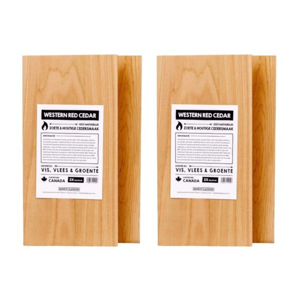 Cederhouten rookplanken van Smokin' Flavours.