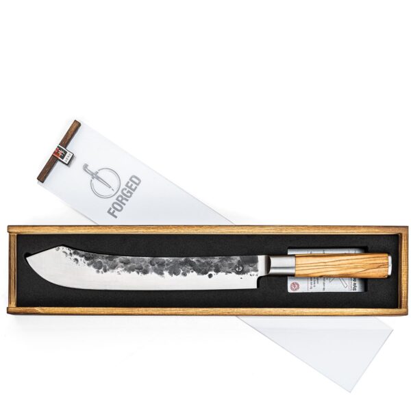 Het Forged Olive slagersmes.|Olive slagersmes||