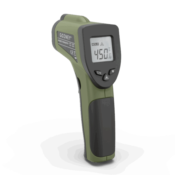 Gozney Infrarood thermometer|Gozney Infrarood thermometer zijkant|Gozney infrarood thermometer sfeer|gozney infrarood thermometer hout