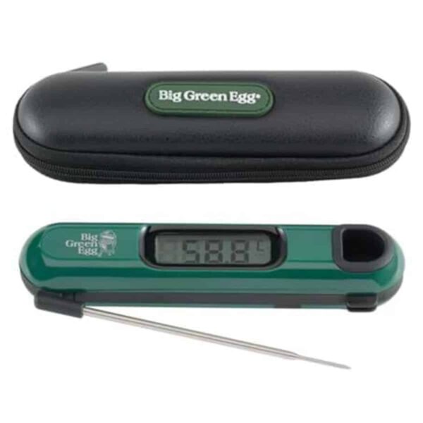 Snelle thermometer van Big Green Egg met handig opberghoesje. Geeft binnen 3-4 seconden de temperatuur weer