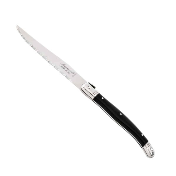 Laguiole Steakmessen Zwart - 6 stuks met messenblok|||