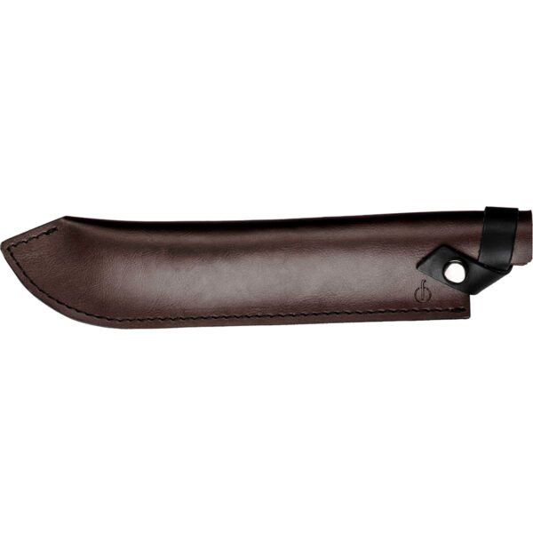Prachtige lederen hoes voor het Forged slagersmes.|