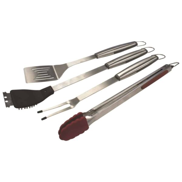 4-delig RVS bestekset van Grill Pro voor tijdens je BBQ.