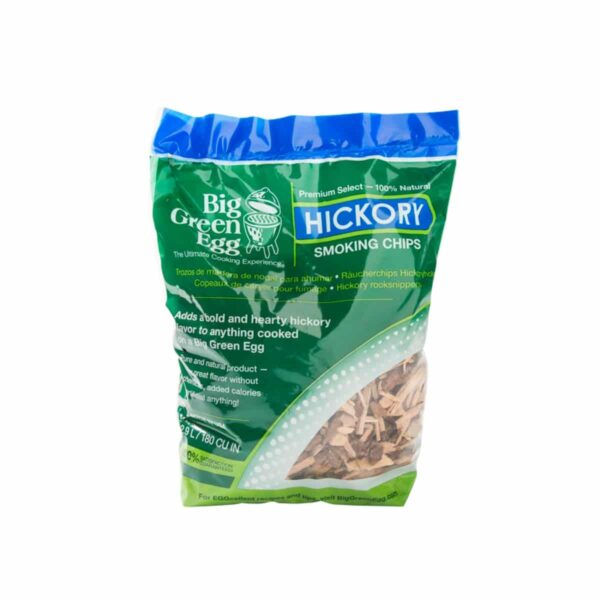 Houtsnippers Hickory als smaakmakers in de Big Green Egg.