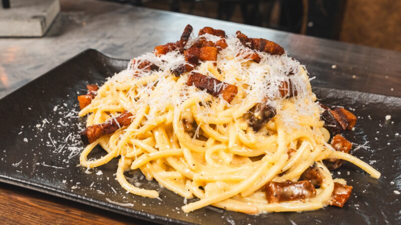 Pasta Carbonara van de BBQ