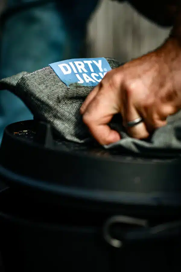 DIRTY JACK kookdoek Charcoal Steel Bleu label dubbel geweven katoen (ca. 55 x 65 cm na wassing)