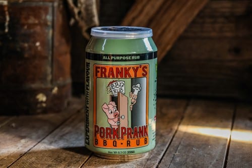 Turnpike Franky’s Pork Prank pork rub 235 gram blik sfeer 1