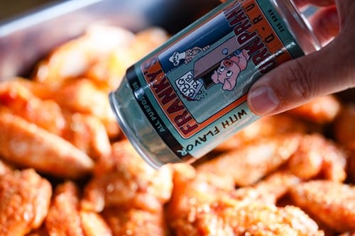 Turnpike Franky’s Pork Prank pork rub 235 gram blik op vlees