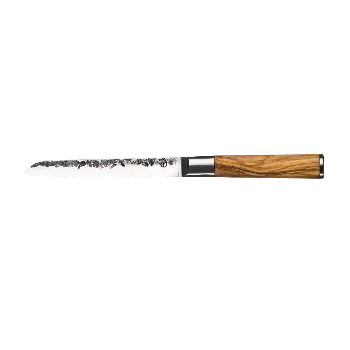 Forged Olive universeel mes gekarteld