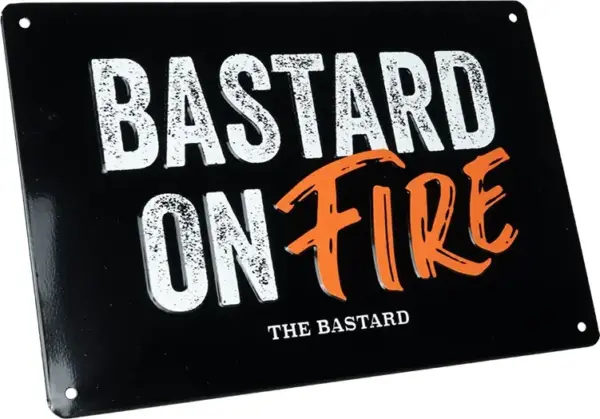 The Bastard Man Cave Plate Bastard on Fire wandbord