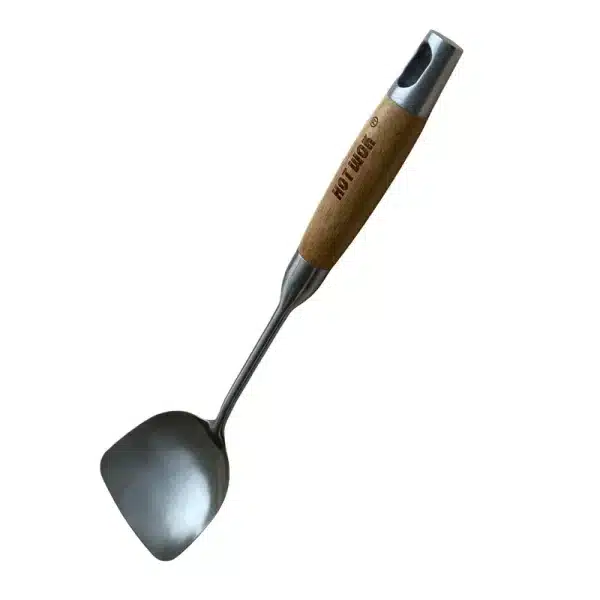 Hot Wok spatel HW6010 roestvrij staal met bamboe handvat