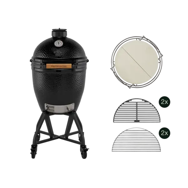 Big Green Egg The Onyx Large Master Set BGE-990311 ultradonker glazuur met Nest+Handler en Dual Zone Deflector Kit